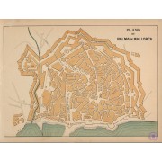 Palma de Mallorca väggkarta 1905